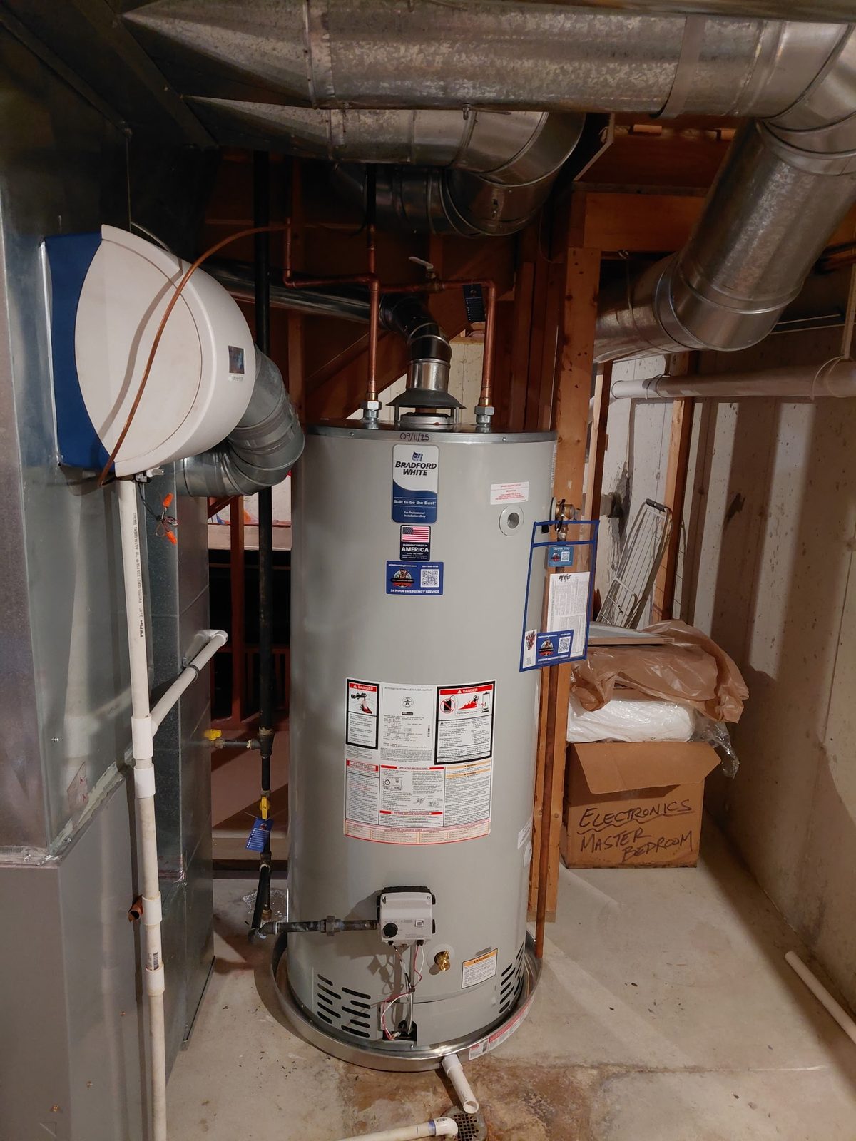 MDM Plumbing — Bradford White tank swap, 75-gal · Elk Grove Village